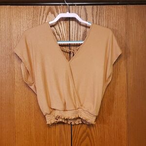 Pinque Women's M Soft-Yellow V-Neck Top